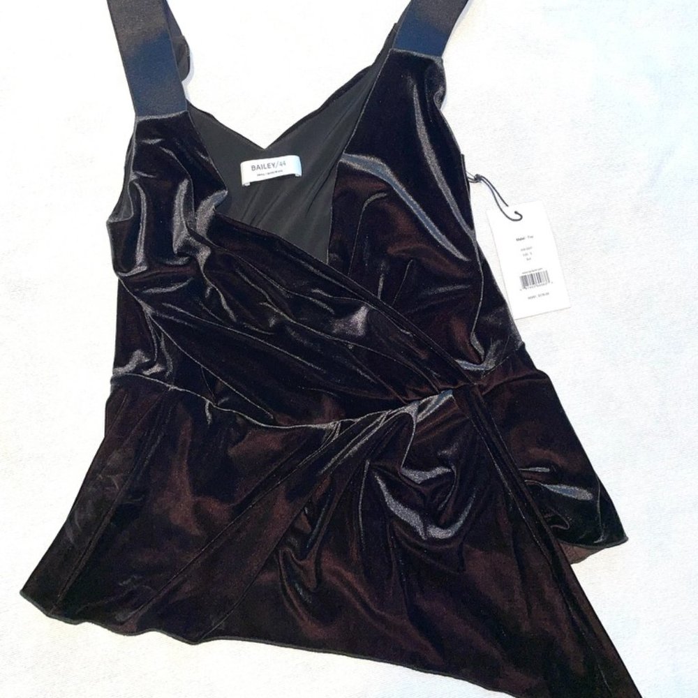 NWT Bailey 44 black velvet tank, size small
